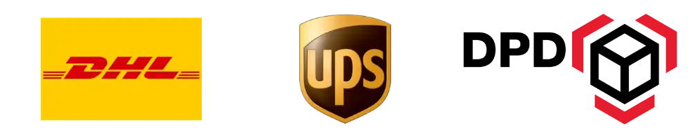 Versanddienstleister Logos: DHL, UPS, DPD